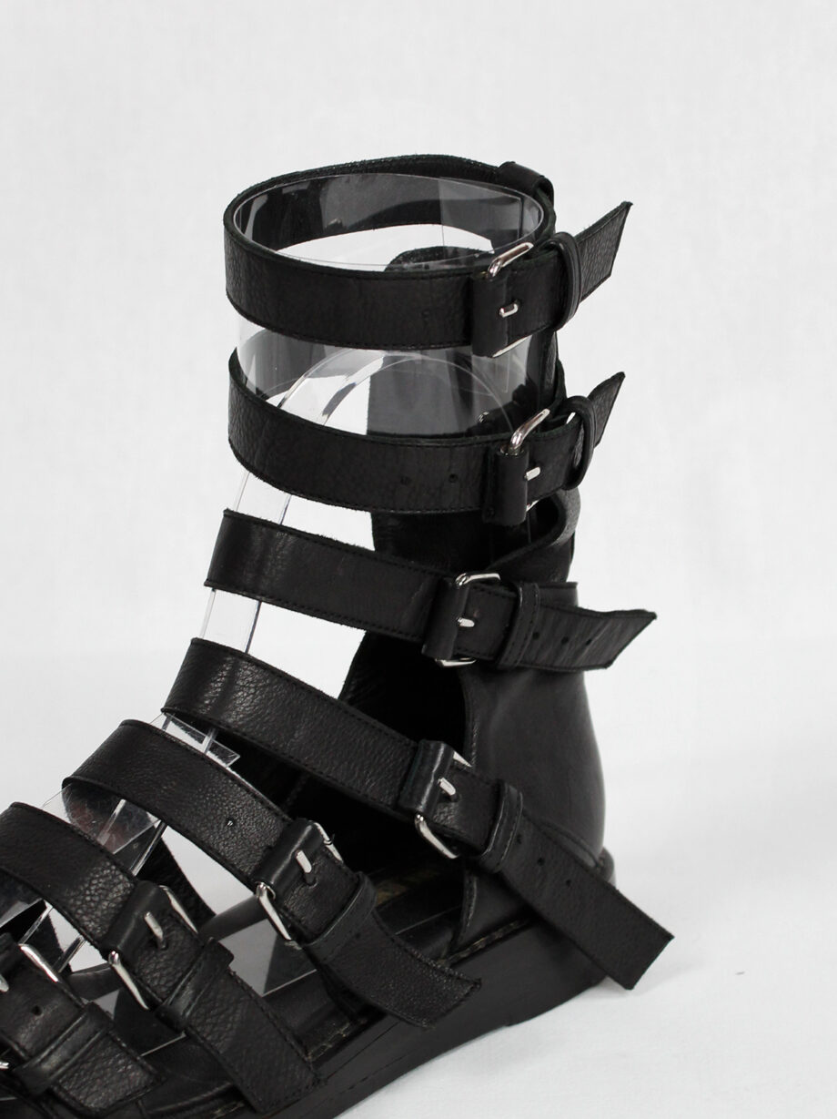 Ann Demeulemeester black flat gladiator sandals with belts spring 2010 (17)