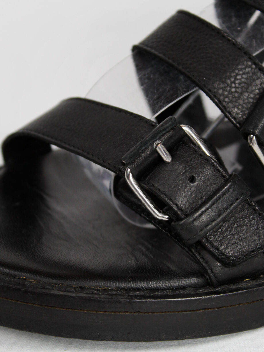 Ann Demeulemeester black flat gladiator sandals with belts spring 2010 (20)