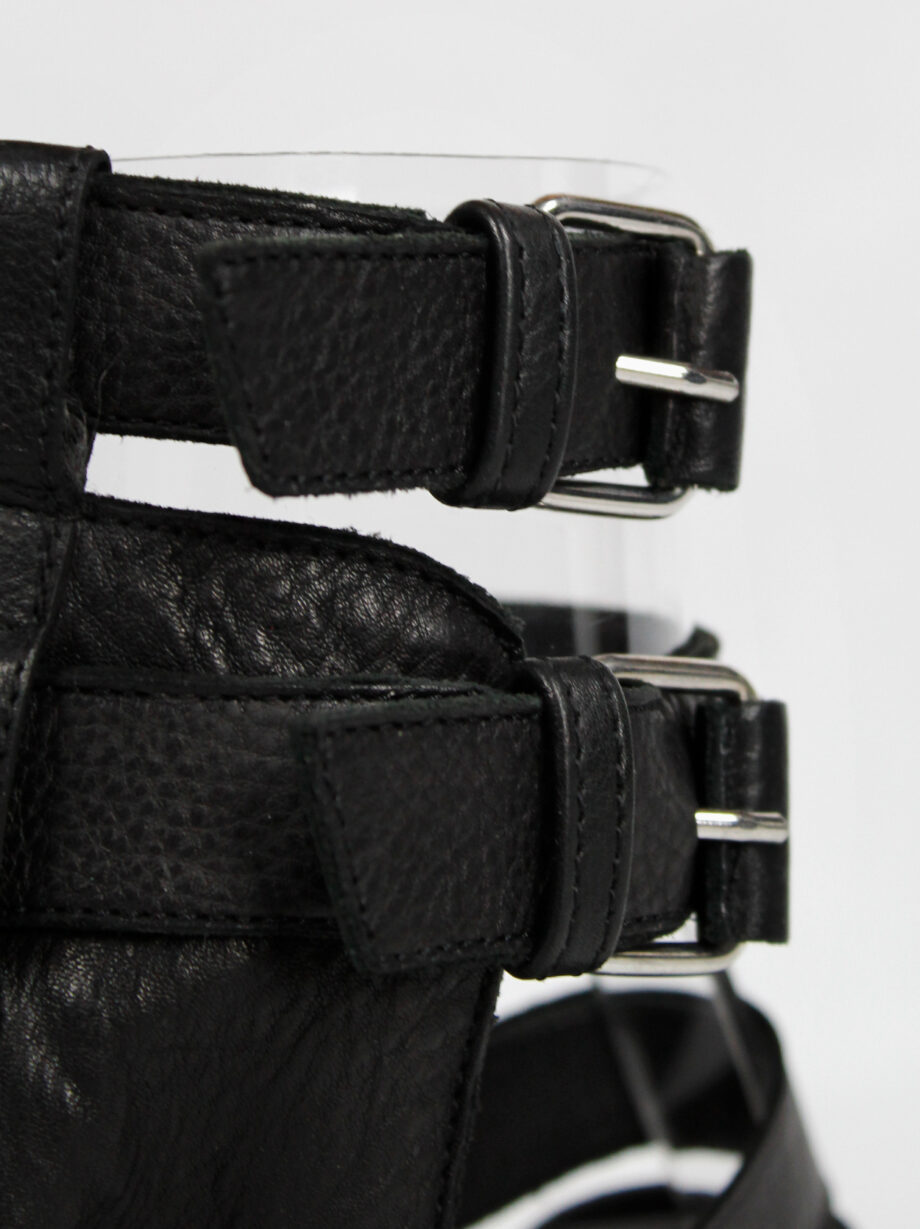 Ann Demeulemeester black flat gladiator sandals with belts spring 2010 (21)