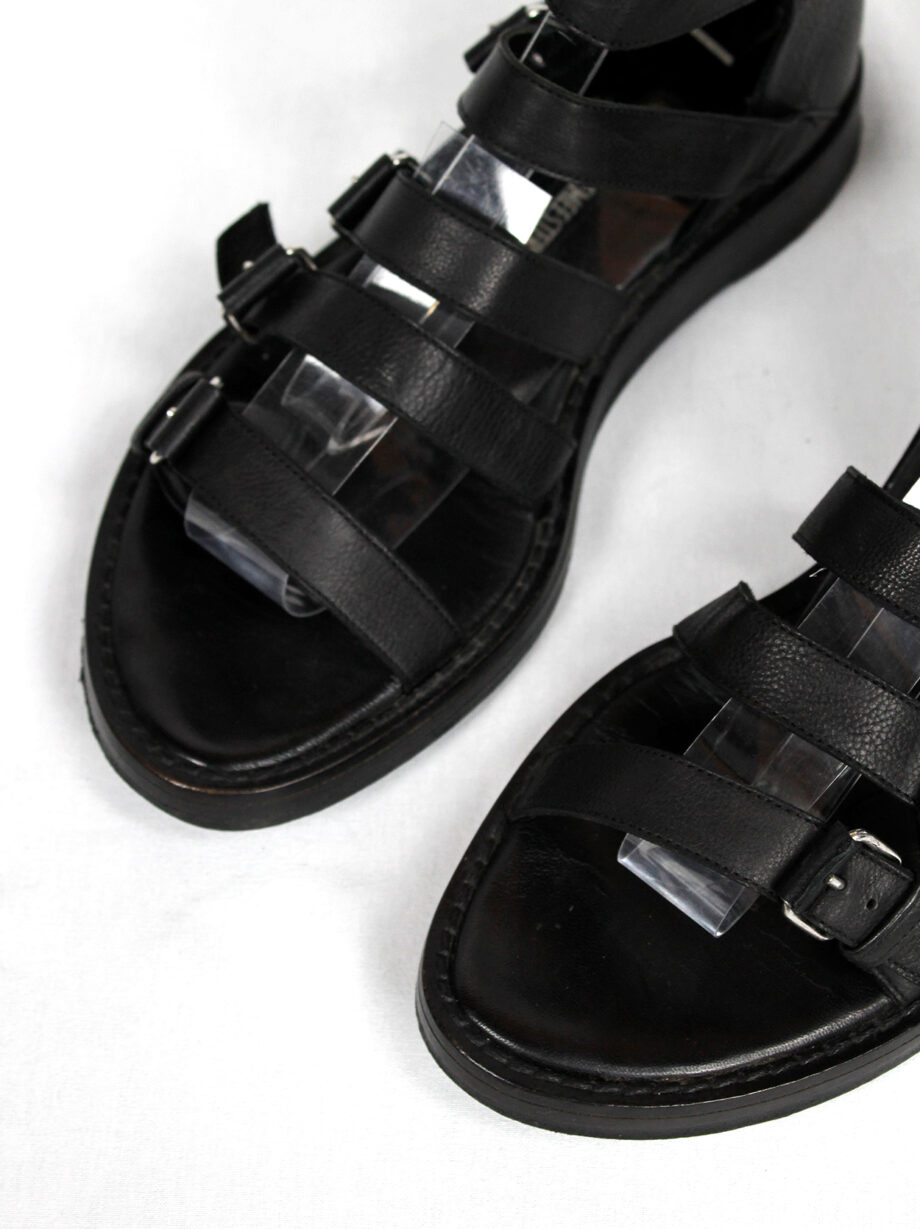 Ann Demeulemeester black flat gladiator sandals with belts spring 2010 (5)
