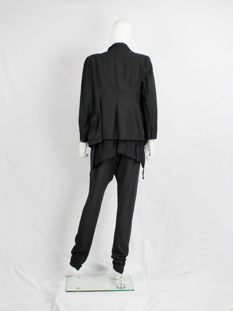 Ann Demeulemeester black harem trousers with front pleat and belt strap fall 2010 (1)