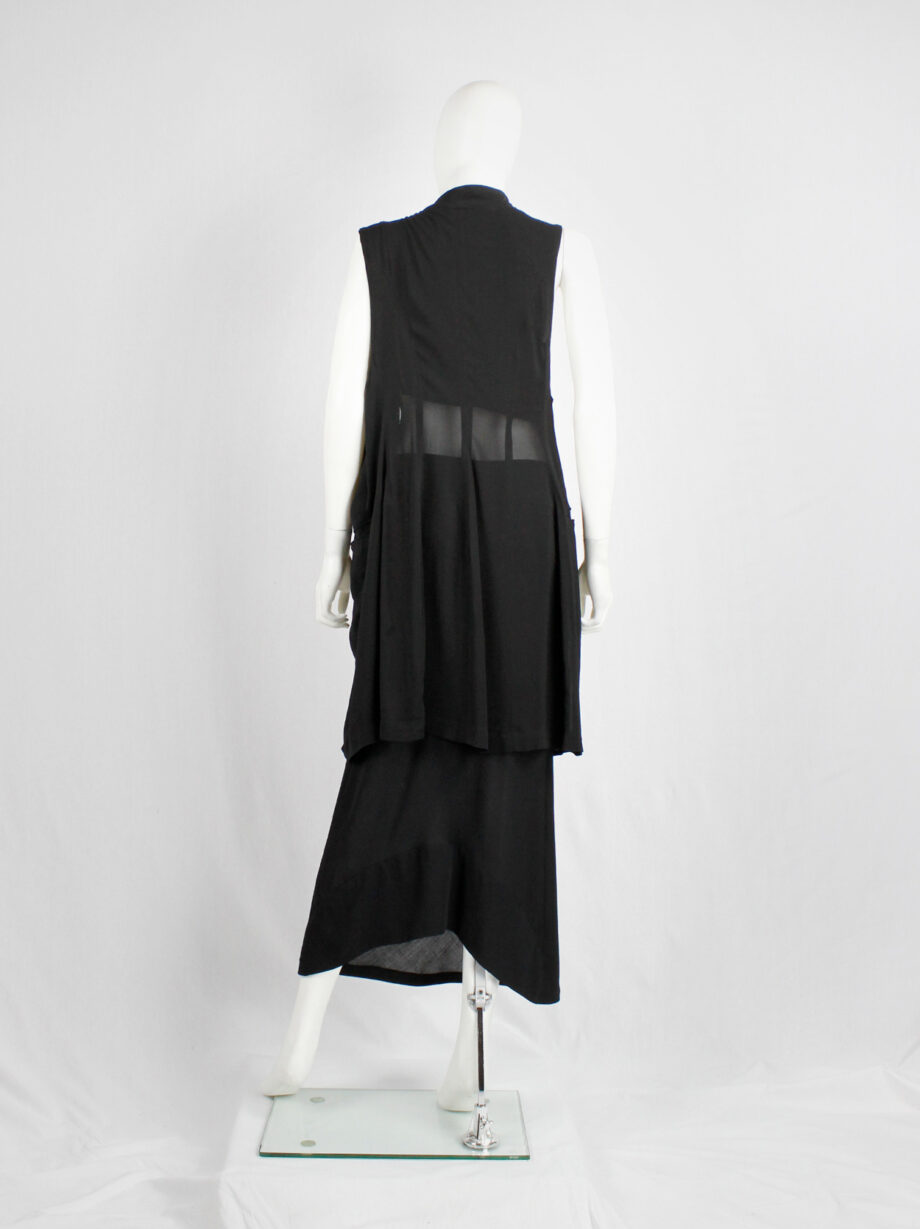 Ann Demeulemeester black long asymmetric waistcoat with braided tassels spring 2012 (8)