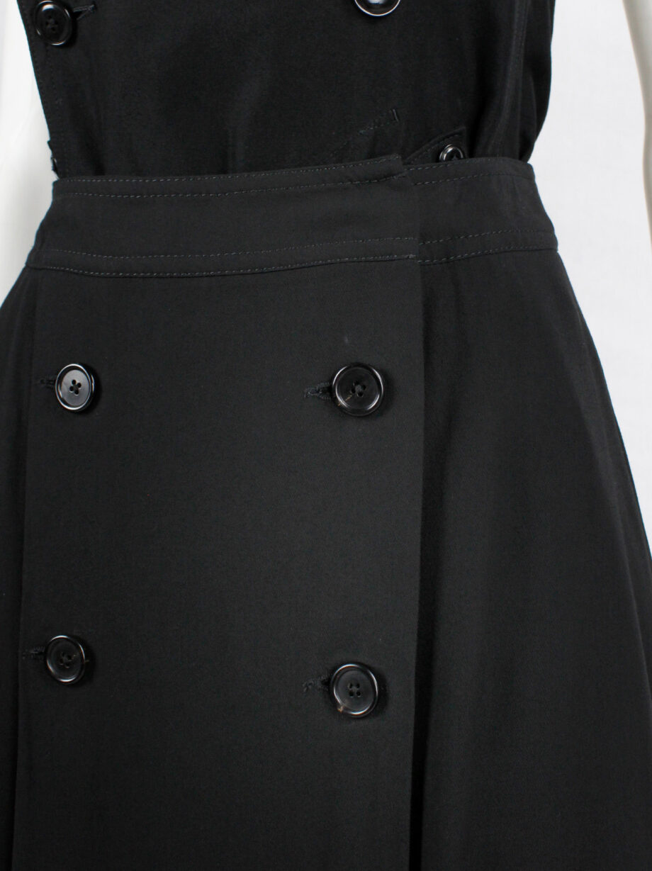 Ann Demeulemeester black skirt with buttons and curved hem fall 2014 (11)