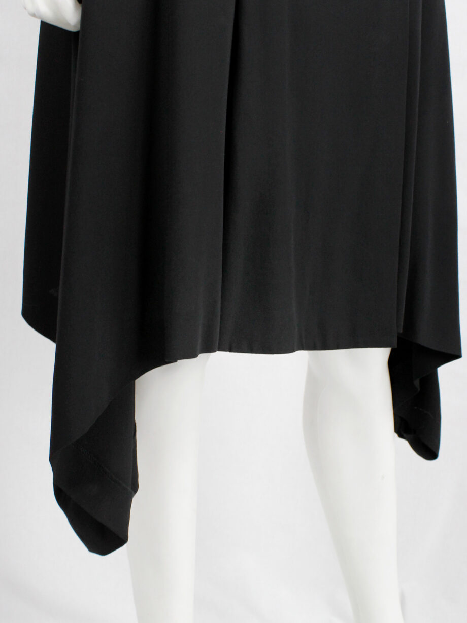 Ann Demeulemeester black skirt with buttons and curved hem fall 2014 (13)