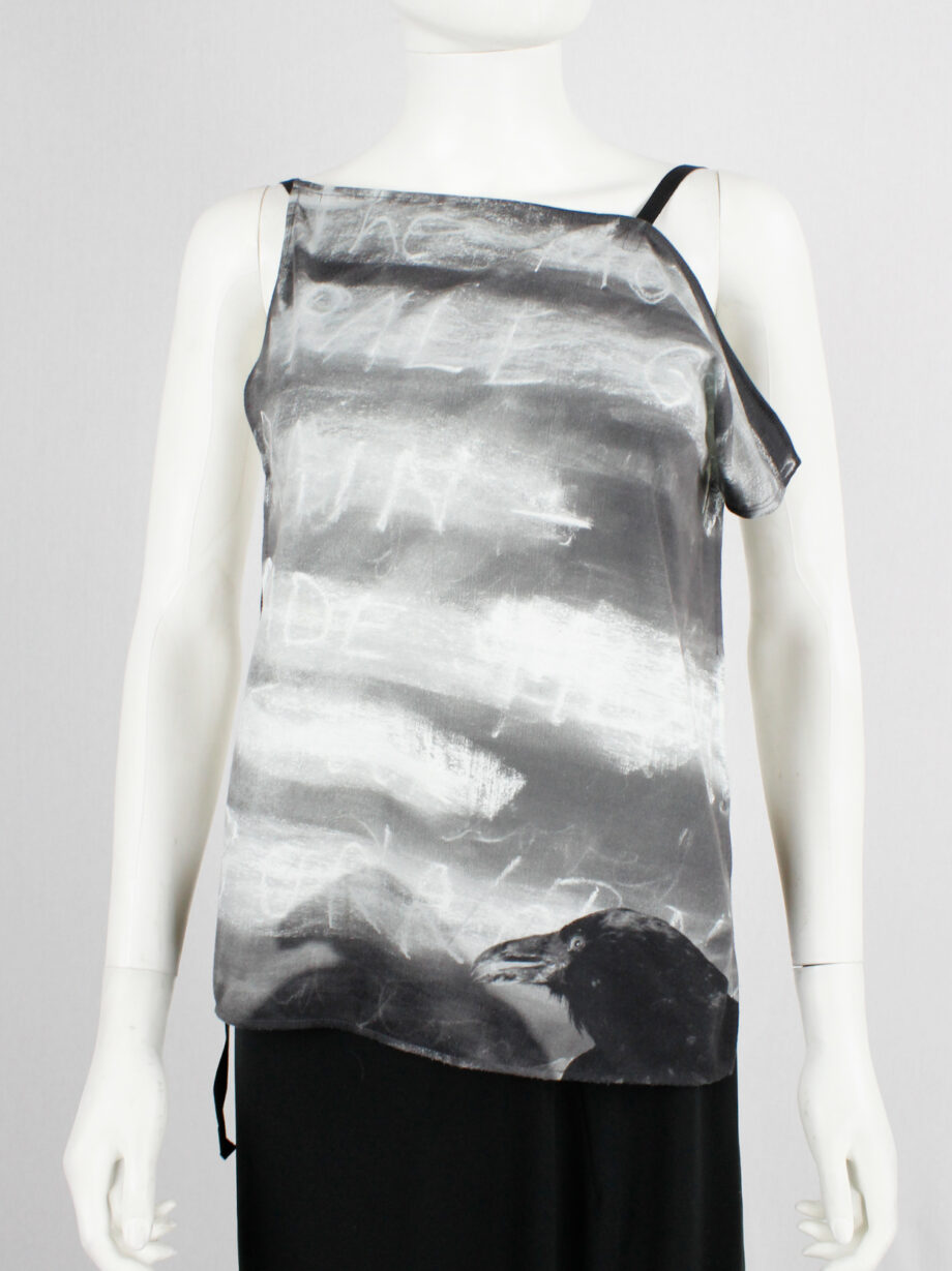 Ann Demeulemeester grey and white backless top with art print by Jim Dine spring 2000 (11)