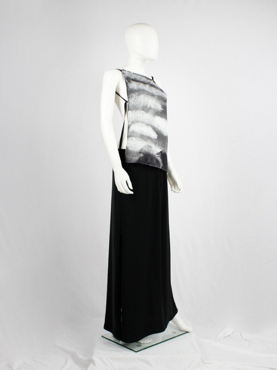 Ann Demeulemeester grey and white backless top with art print by Jim Dine spring 2000 (15)
