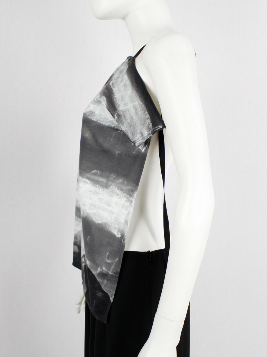 Ann Demeulemeester grey and white backless top with art print by Jim Dine spring 2000 (17)