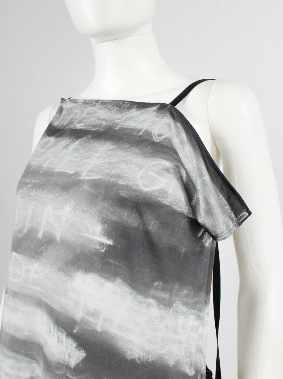 Ann Demeulemeester grey and white backless top with art print by Jim Dine spring 2000 (9)