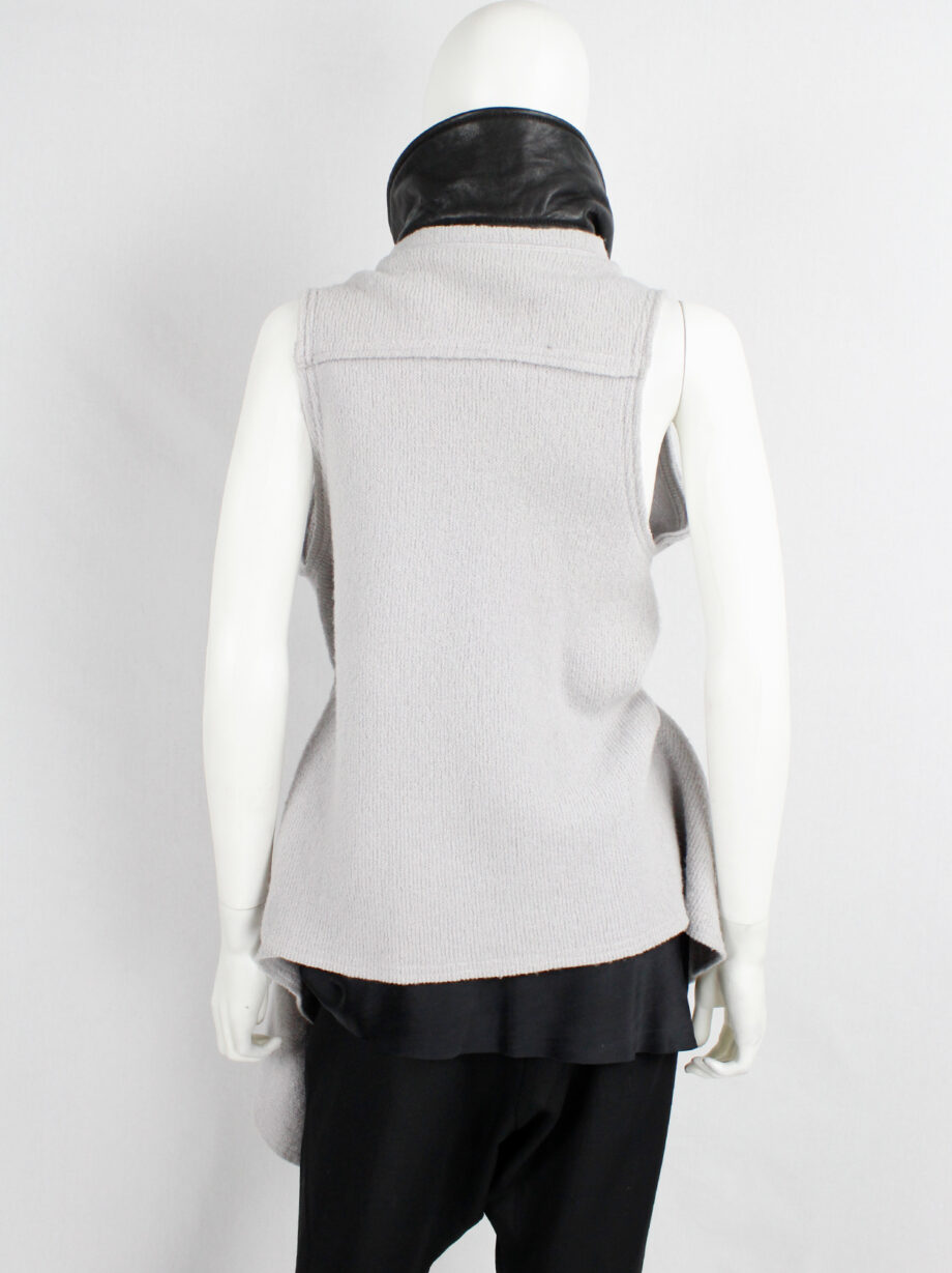 Ann Demeulemeester light purple wool vest with black leather collar fall 2012 (27)