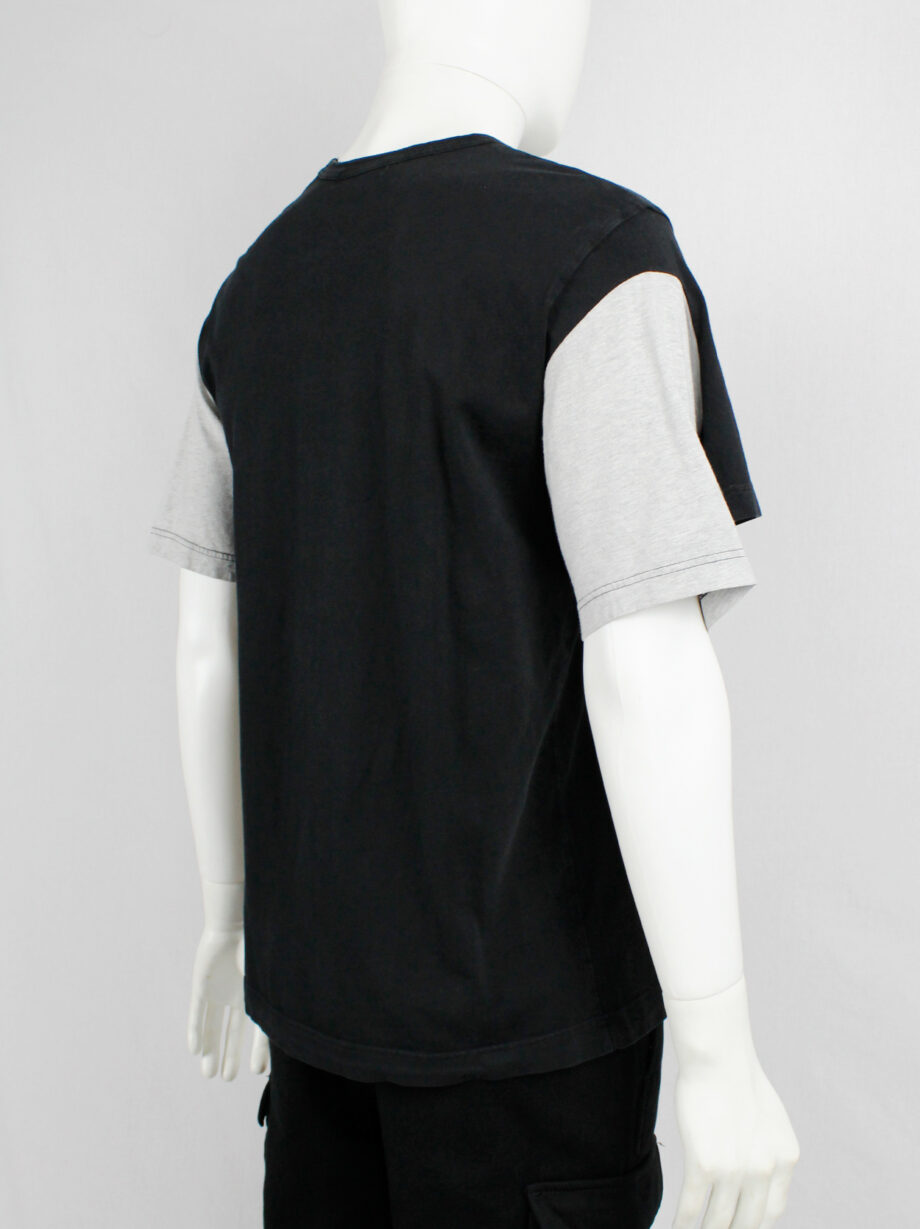 Comme des Garcons Shirt black t-shirt with 4 sleeves in grey and black (1)