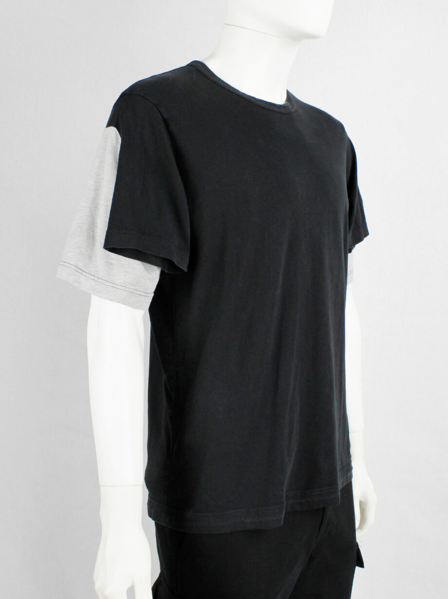 Comme des Garcons Shirt black t-shirt with 4 sleeves in grey and black (17)
