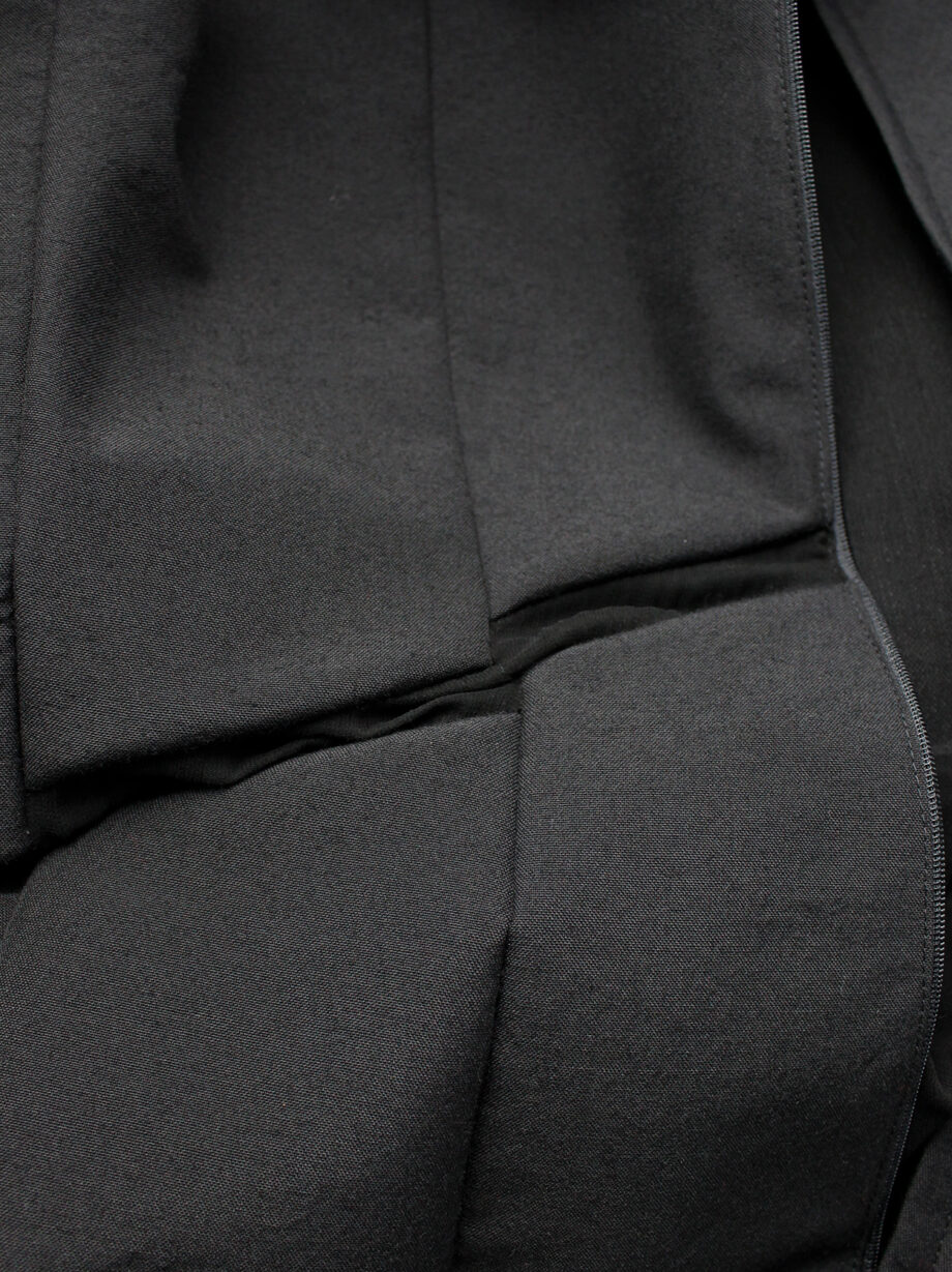 Comme des Garçons black panelled dress with faux fur trim on a sheer underlayer fall 1997 (16)
