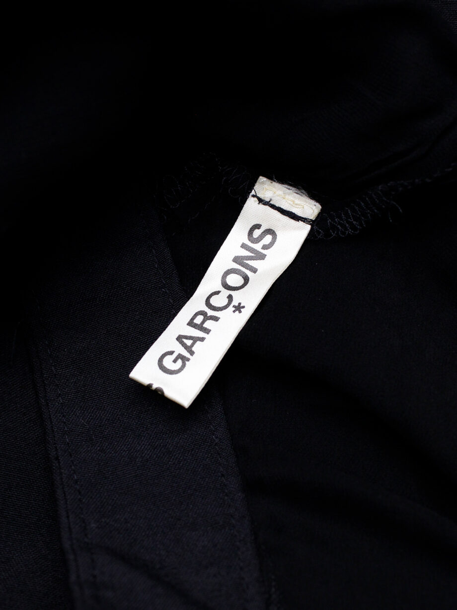 Comme des Garçons black panelled dress with faux fur trim on a sheer underlayer fall 1997 (17)