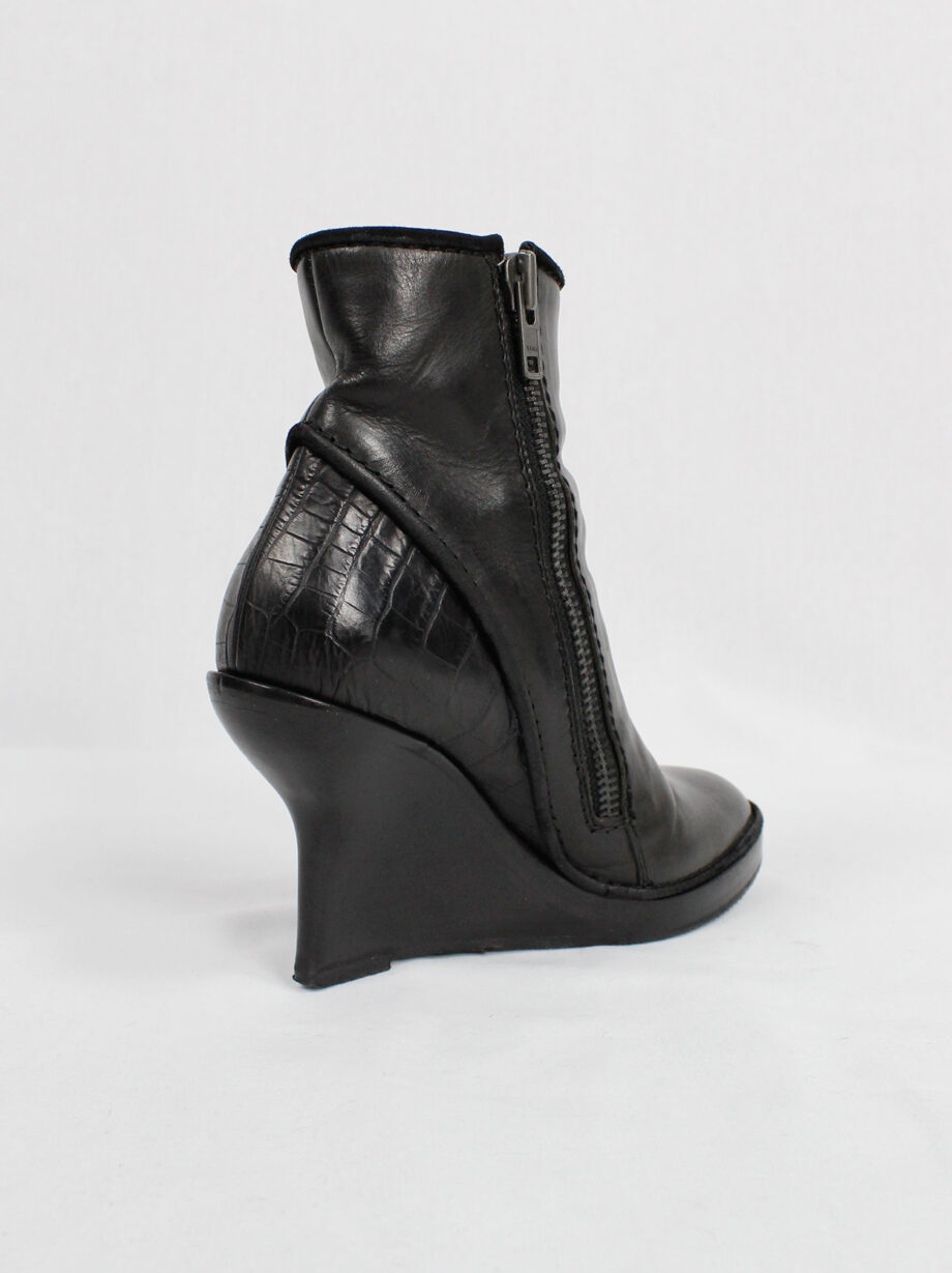Haider Ackermann black ankle boots witch curved wedge heel fall 2011 (3)