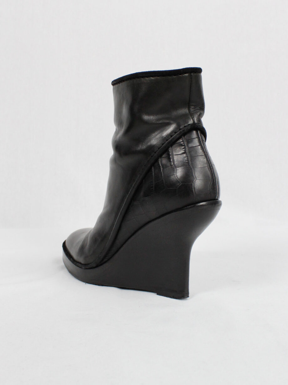 Haider Ackermann black ankle boots witch curved wedge heel fall 2011 (5)