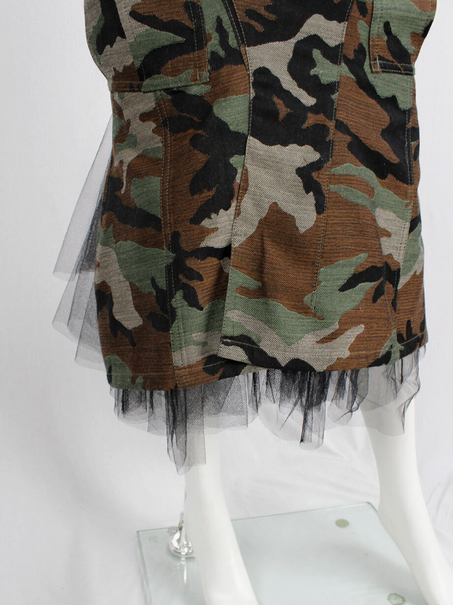 Junya Watanabe camo deconstructed skirt with black tulle pettycoat fall 2010 (10)