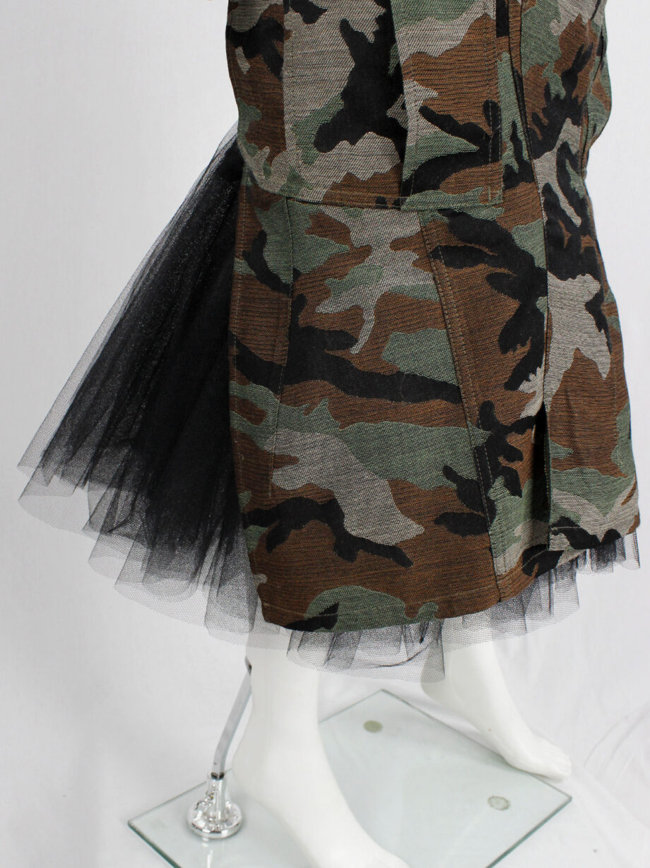 Junya Watanabe camo deconstructed skirt with black tulle pettycoat fall 2010 (13)
