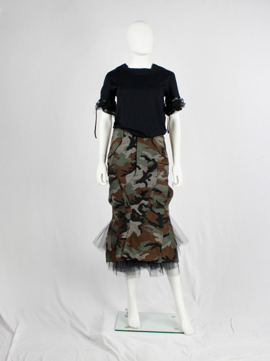 Junya Watanabe camo deconstructed skirt with black tulle pettycoat fall 2010 (14)