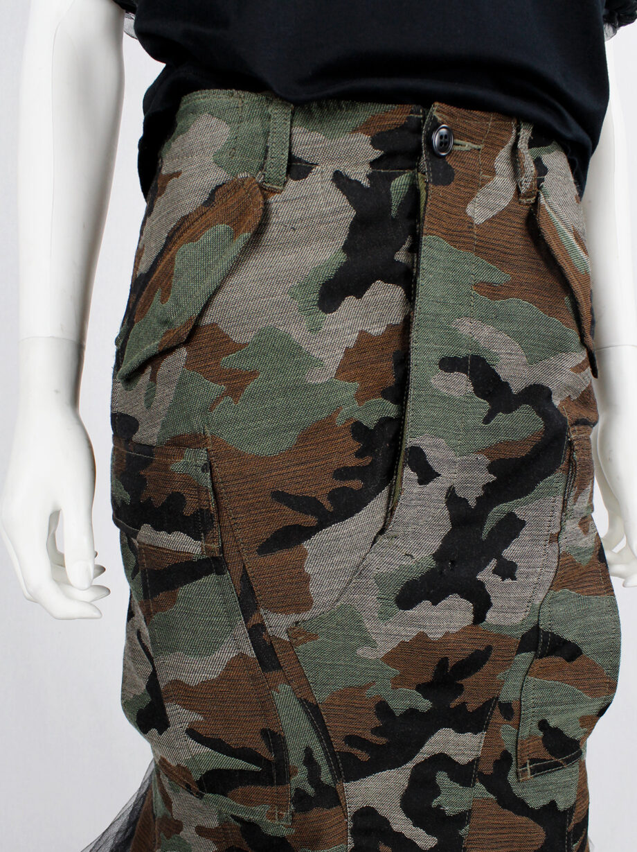 Junya Watanabe camo deconstructed skirt with black tulle pettycoat fall 2010 (17)