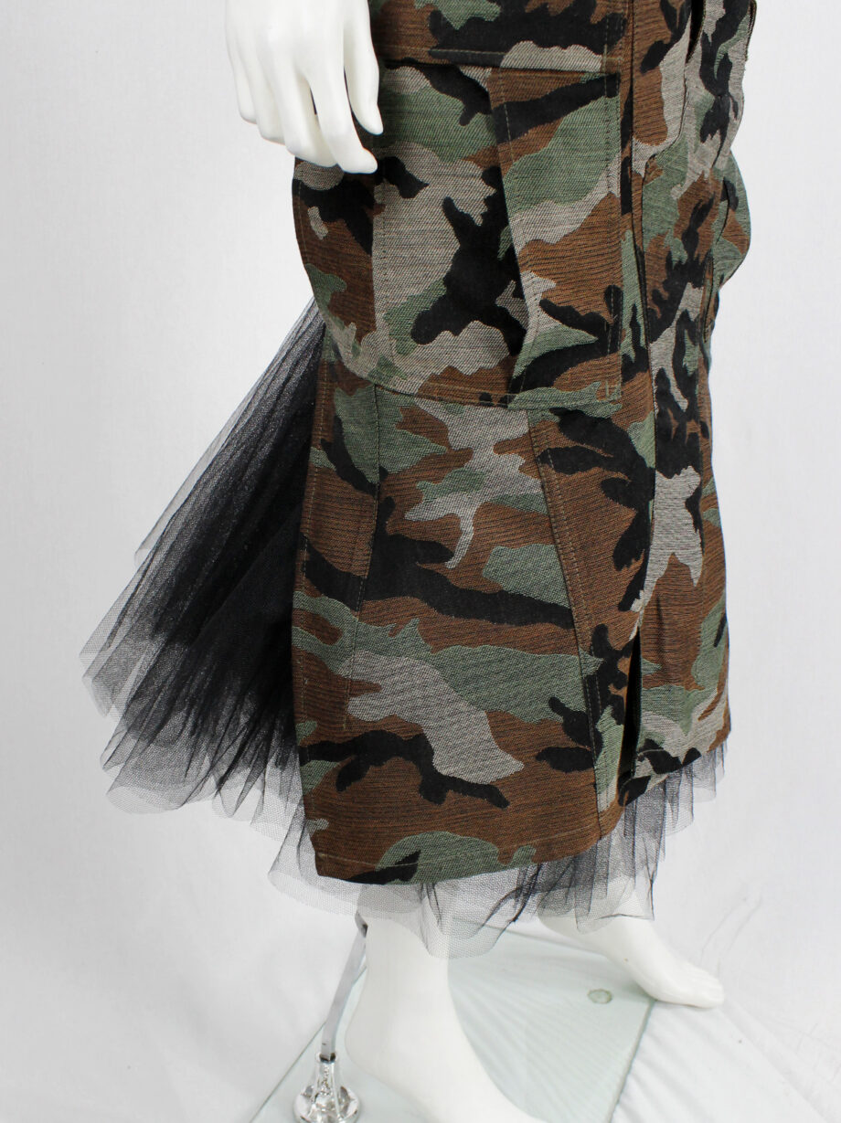 Junya Watanabe camo deconstructed skirt with black tulle pettycoat fall 2010 (21)