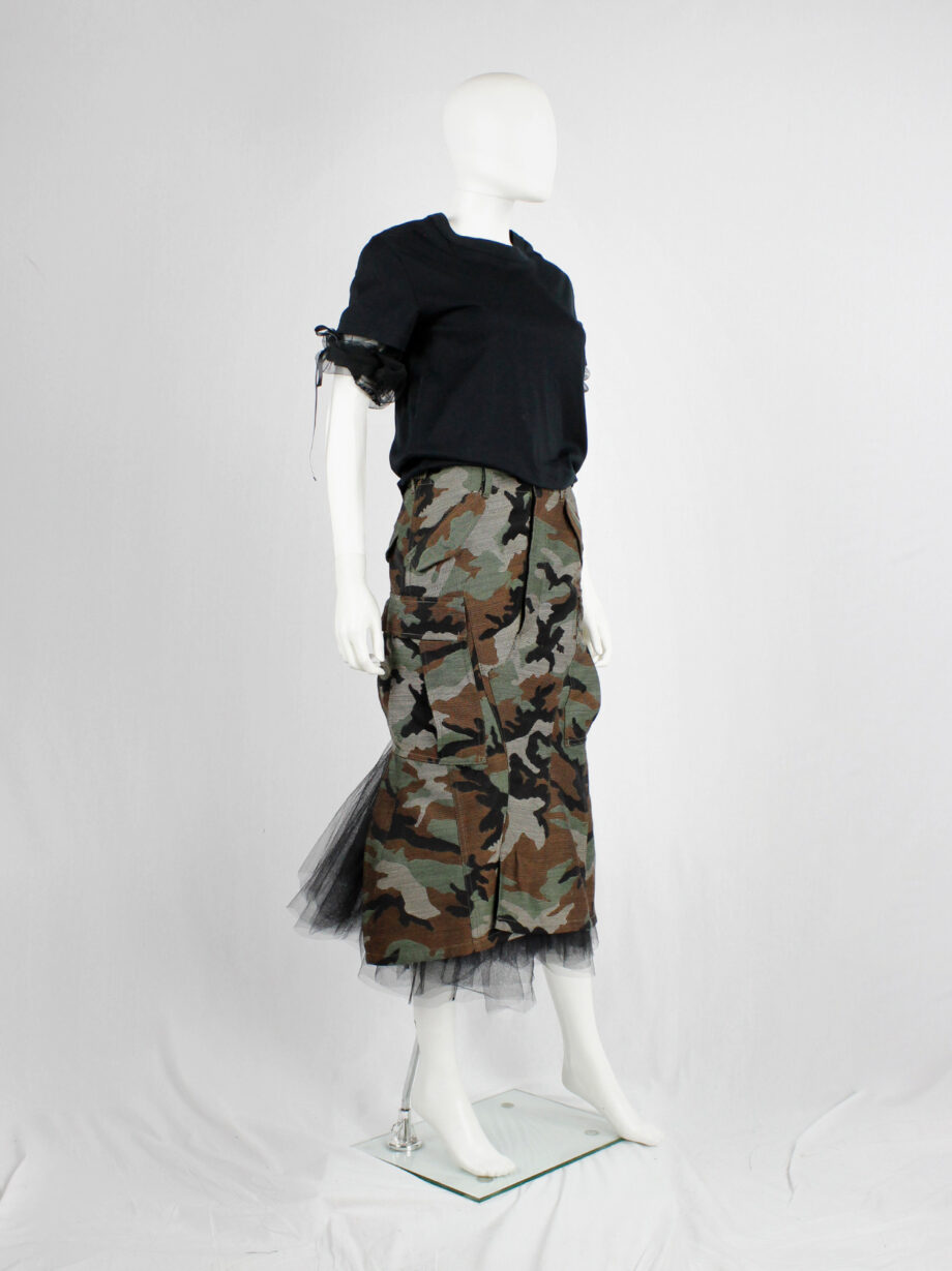 Junya Watanabe camo deconstructed skirt with black tulle pettycoat fall 2010 (22)