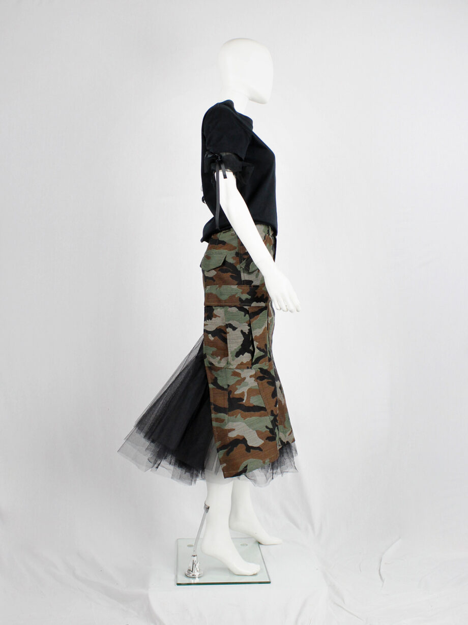 Junya Watanabe camo deconstructed skirt with black tulle pettycoat fall 2010 (23)