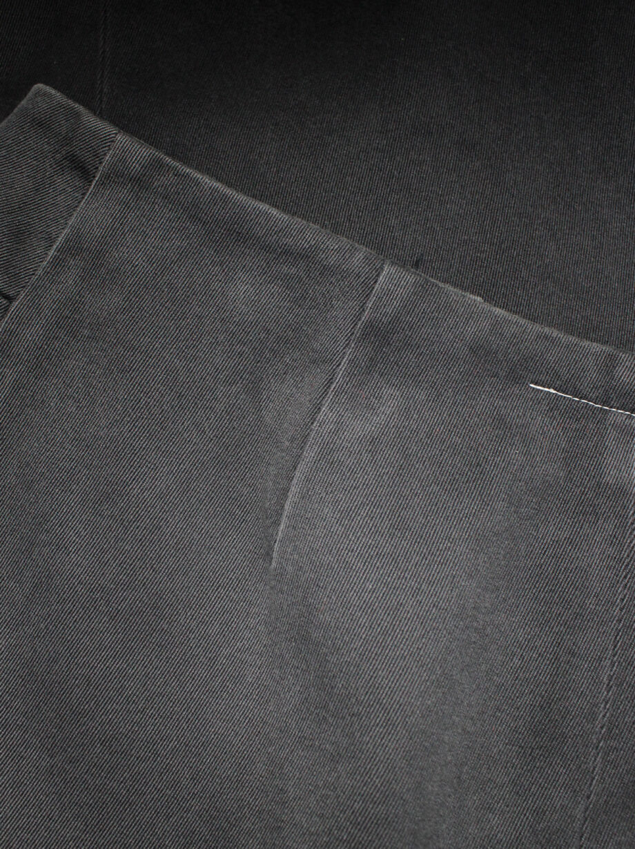 Maison Martin Margiela 6 dark grey waistless maxi skirt with fake pockets fall 1999 (10)