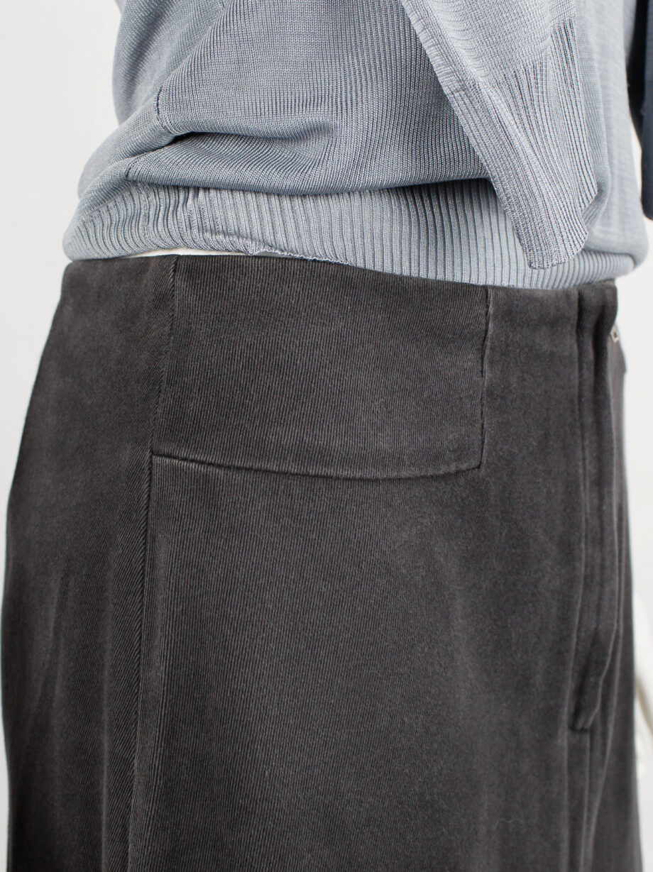 Maison Martin Margiela 6 dark grey waistless maxi skirt with fake pockets fall 1999 (18)