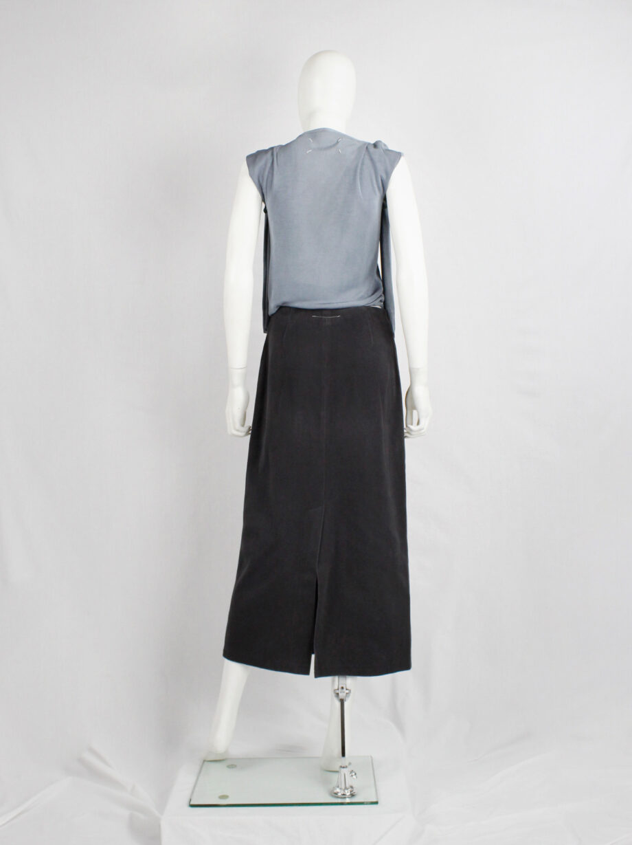 Maison Martin Margiela 6 dark grey waistless maxi skirt with fake pockets fall 1999 (3)