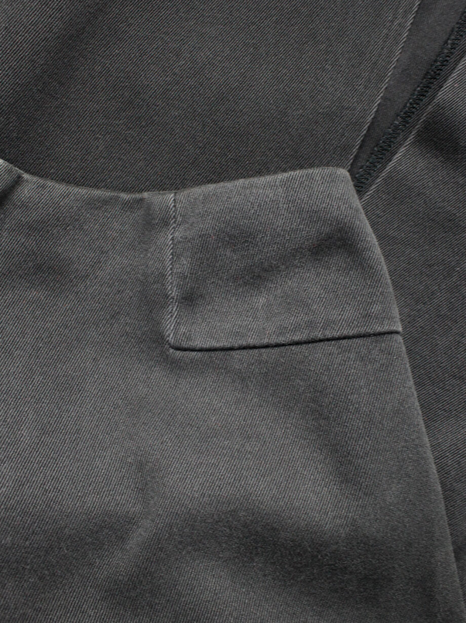 Maison Martin Margiela 6 dark grey waistless maxi skirt with fake pockets fall 1999 (9)