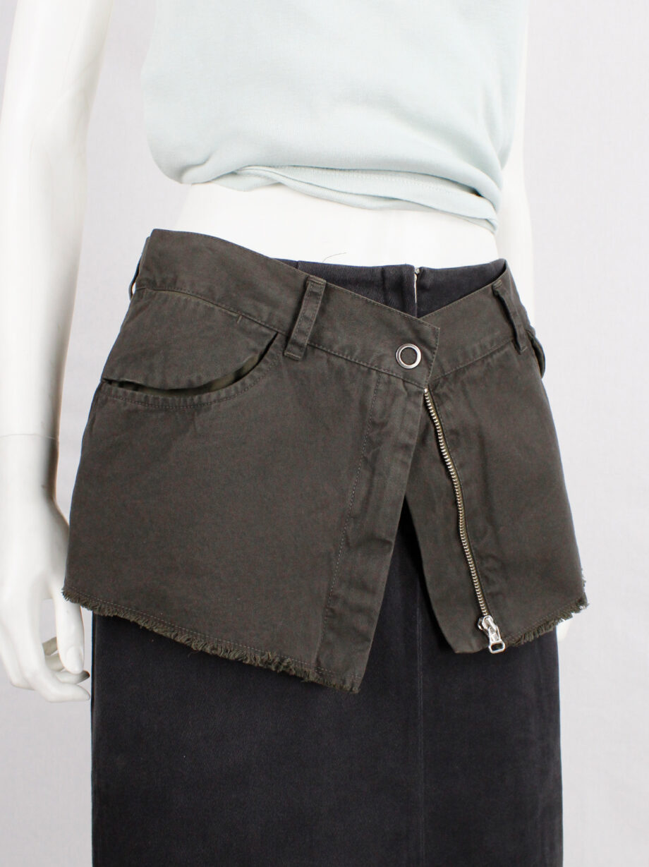 Maison Martin Margiela 6 grey trousers cut into a micro skirt belt fall 2006 (12)