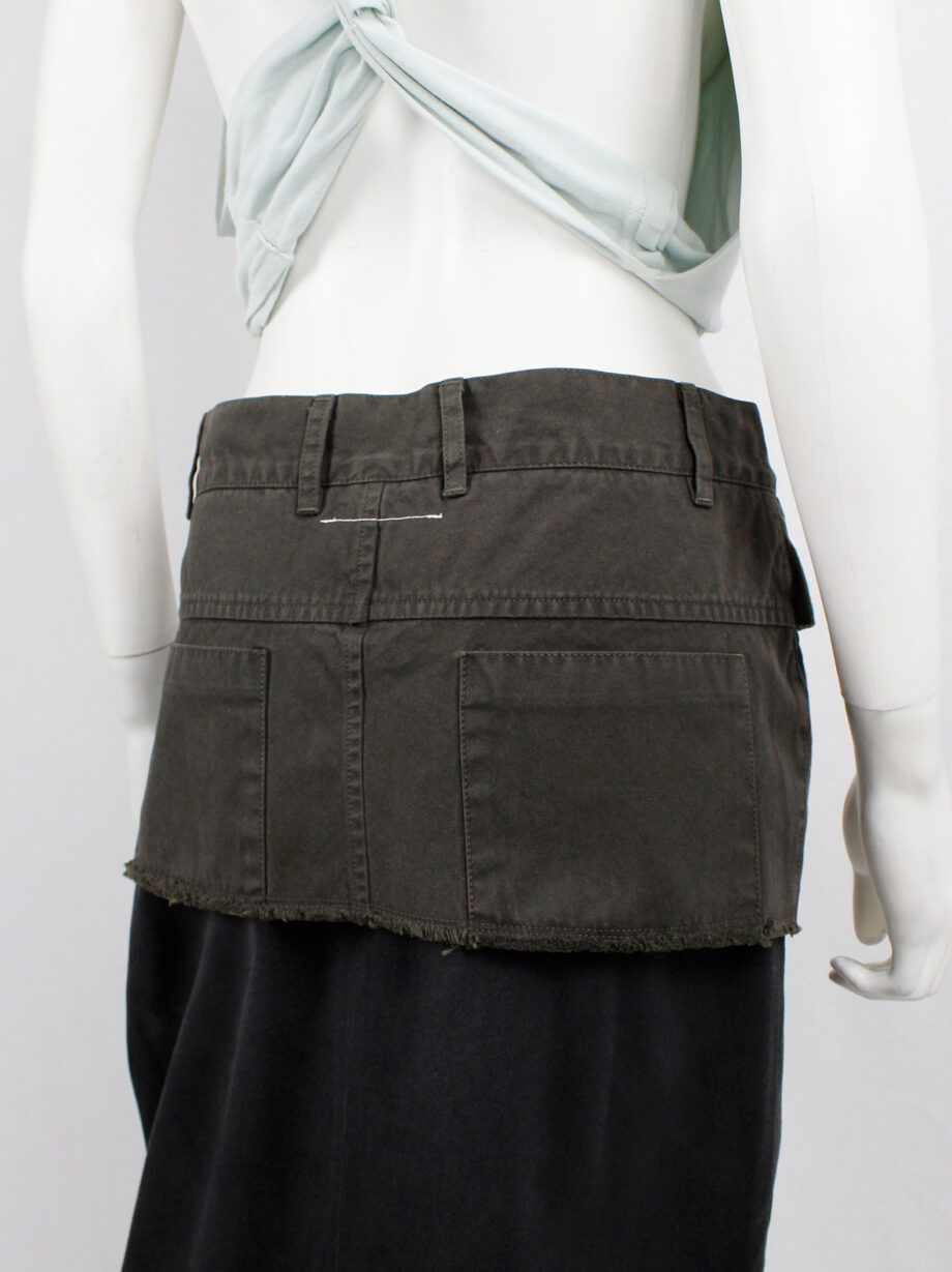 Maison Martin Margiela 6 grey trousers cut into a micro skirt belt fall 2006 (2)