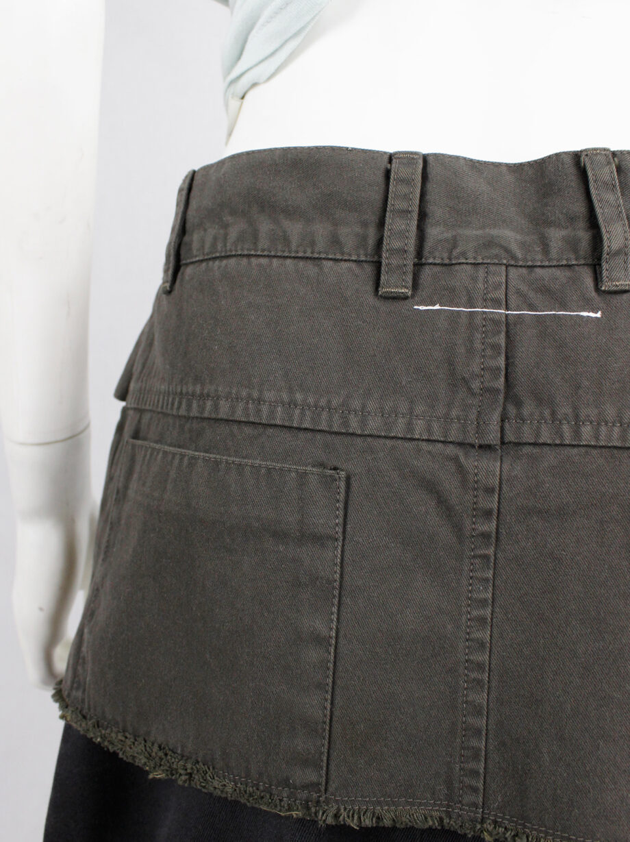 Maison Martin Margiela 6 grey trousers cut into a micro skirt belt fall 2006 (3)