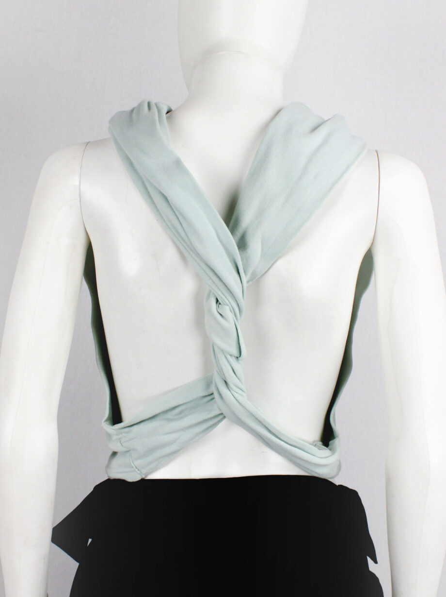 Maison Martin Margiela artisanal mint top made of a jumper with twisted sleeves (13)