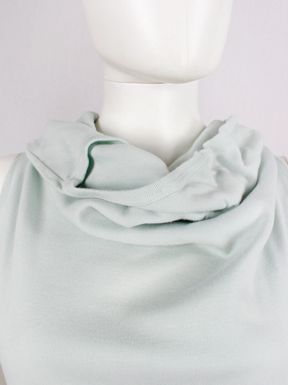 Maison Martin Margiela artisanal mint top made of a jumper with twisted sleeves (8)