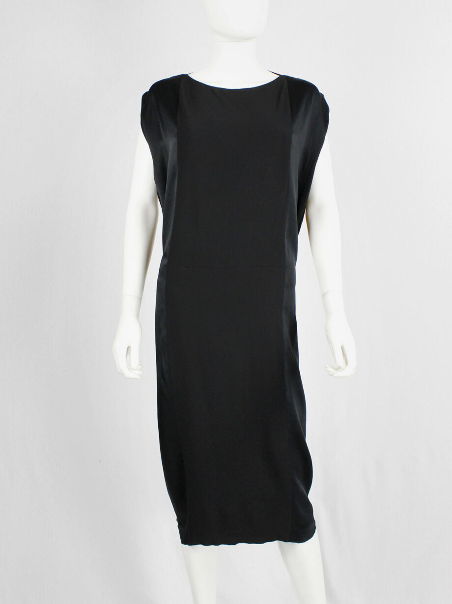 Maison Martin Margiela black backless dress with straps modeled after a car seat cover fall 2006 (13)