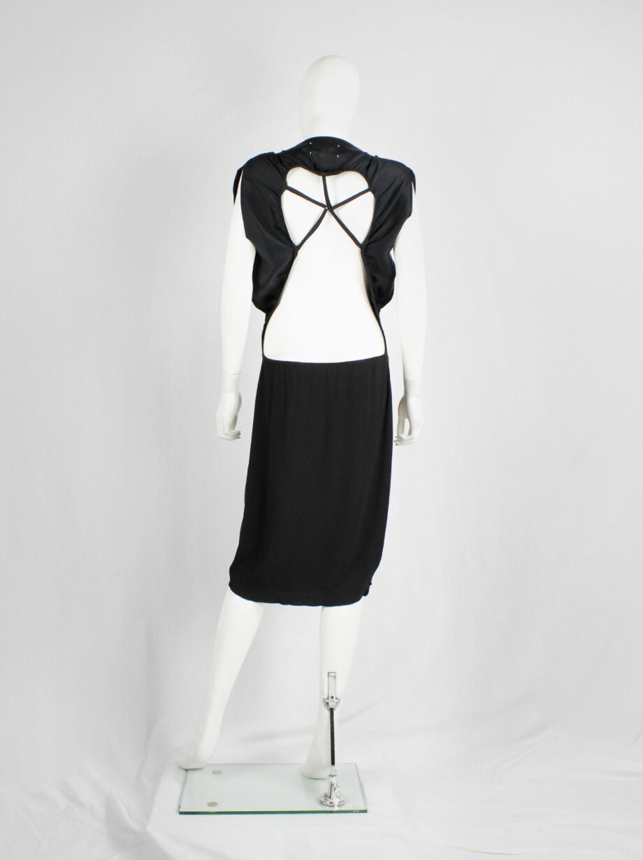 Maison Martin Margiela black backless dress with straps modeled after a car seat cover fall 2006 (3)