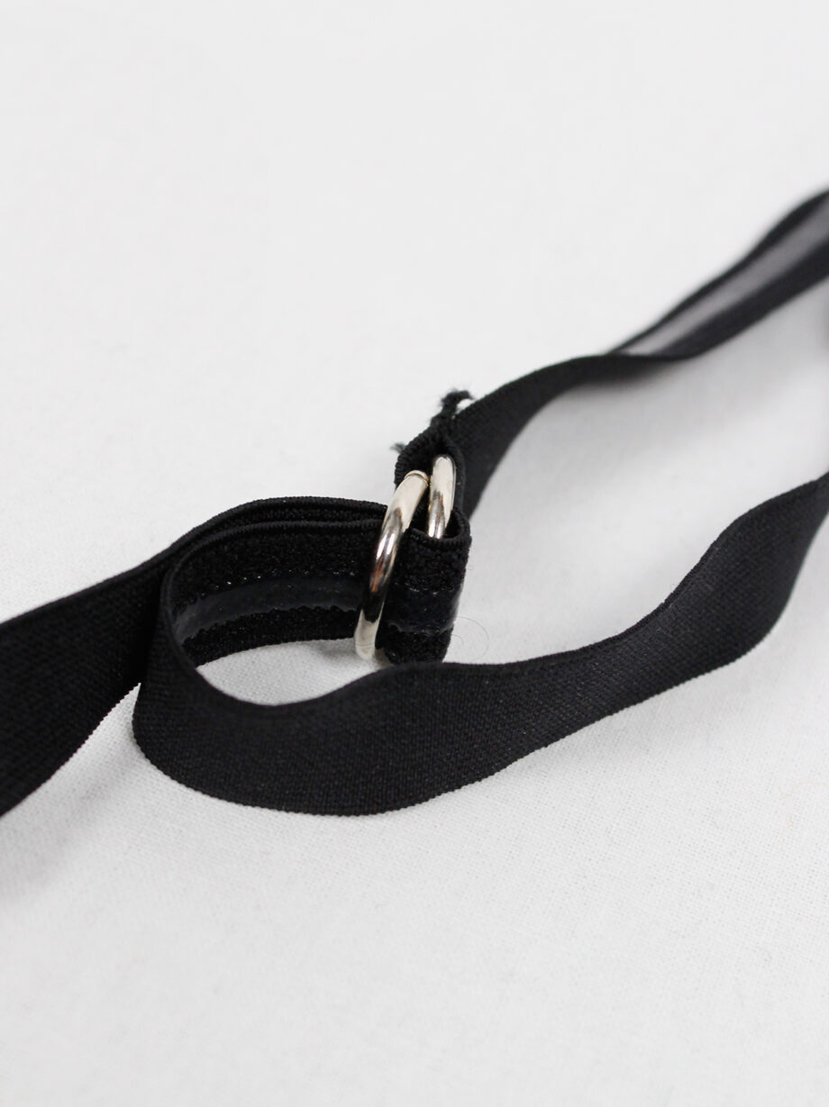 Maison Martin Margiela black elastic body harness with metal rings spring 1998 (14)