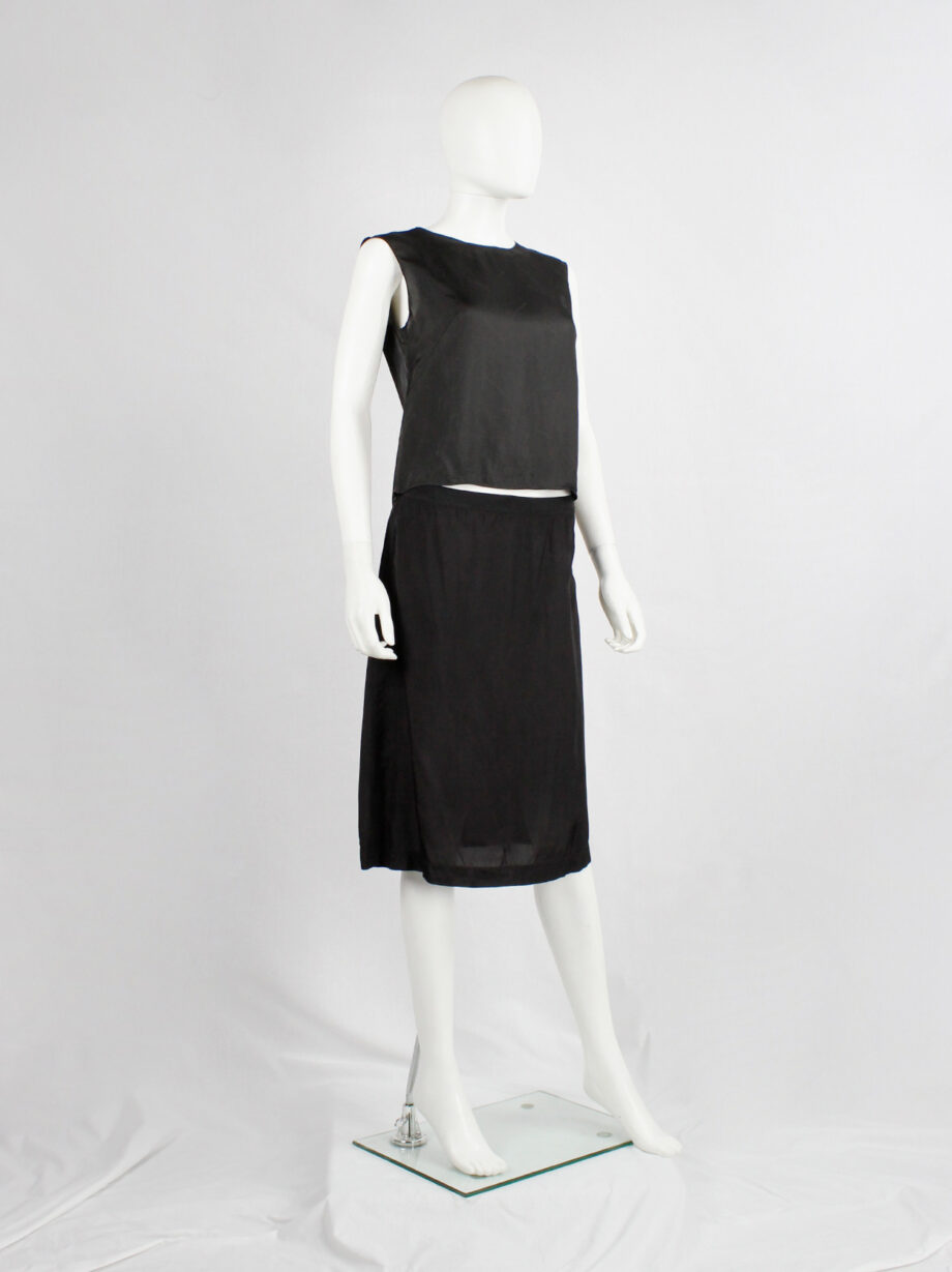 Maison Martin Margiela black top in creation de paris lining fabric spring 1995 (2)