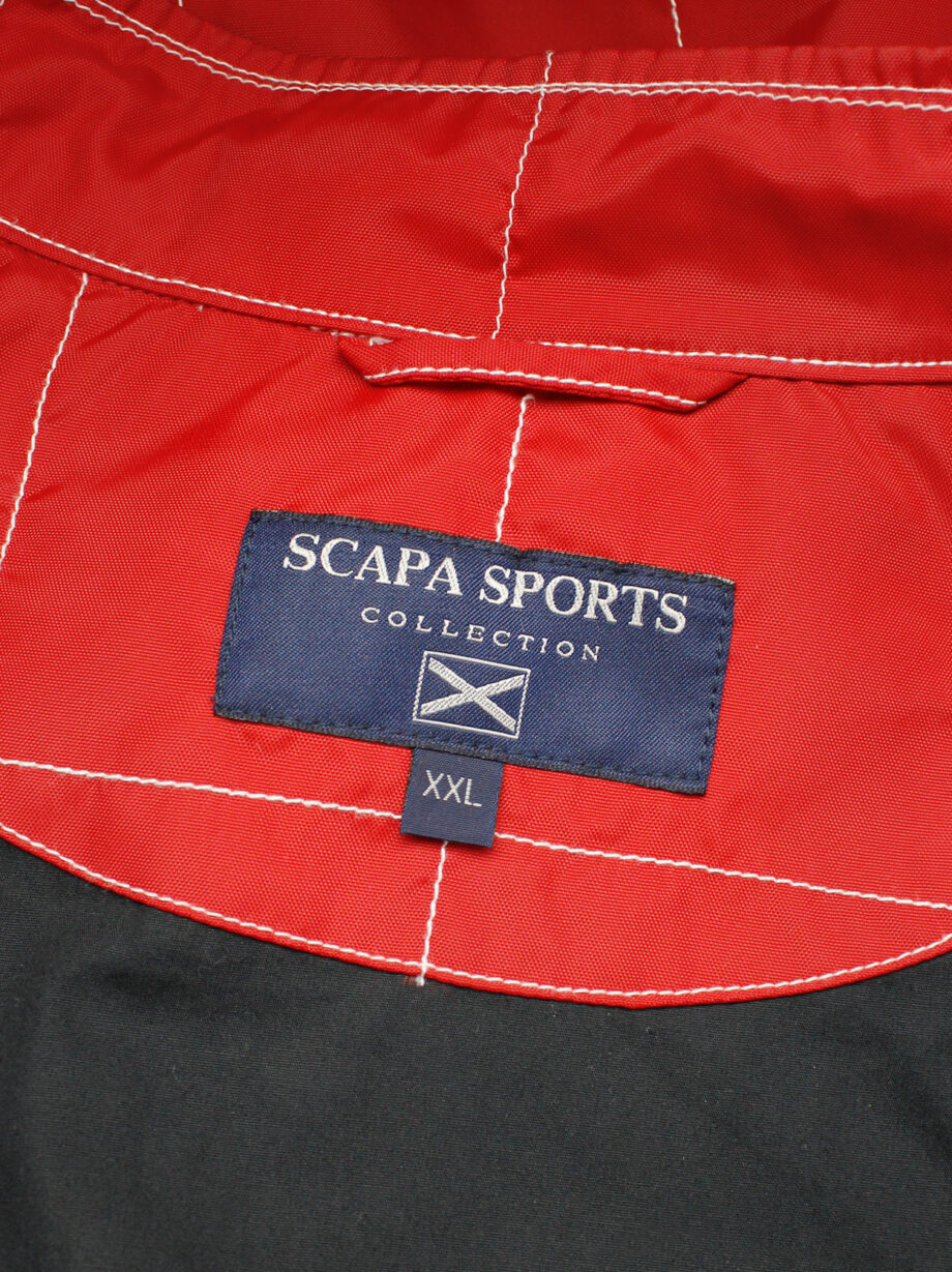 Walter Van Beirendonck for Scapa red F1 jacket with blue and white stripes and patches (3)
