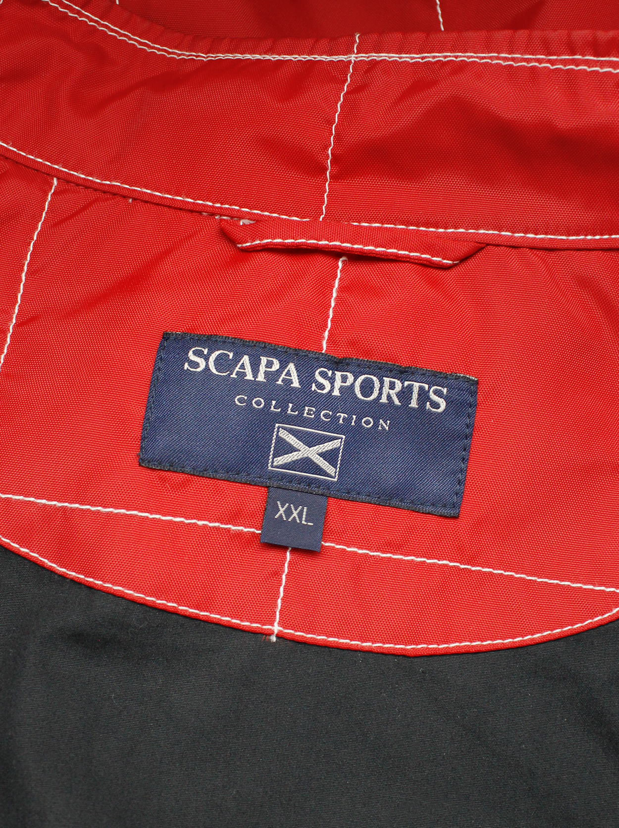 Walter Van Beirendonck for Scapa red F1 jacket with blue and white ...