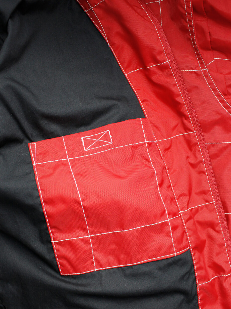 Walter Van Beirendonck for Scapa red F1 jacket with blue and white stripes and patches (5)