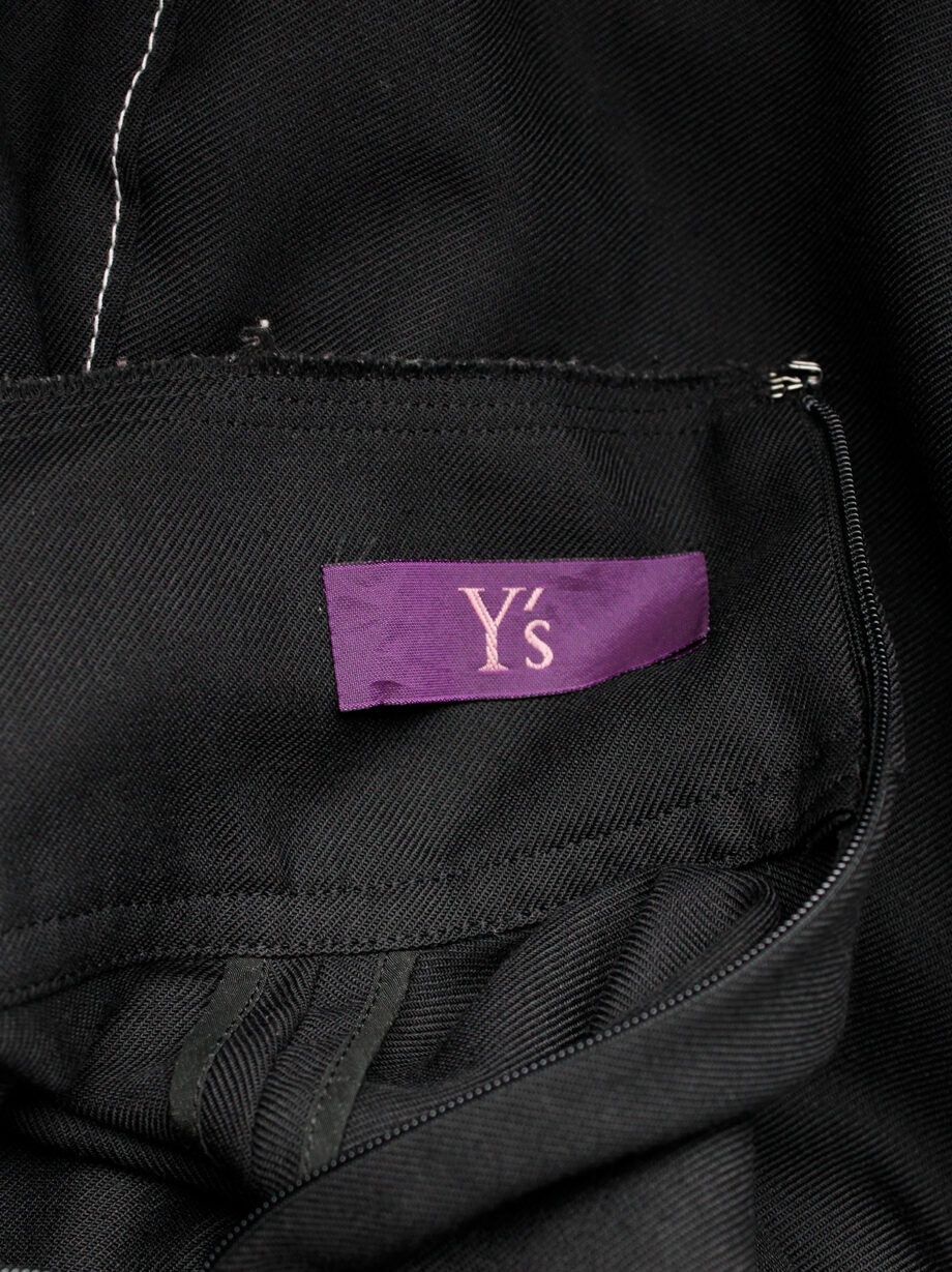 Y’s Yohji Yamamoto black maxi turtleneck dress with white stitching along the sides (16)