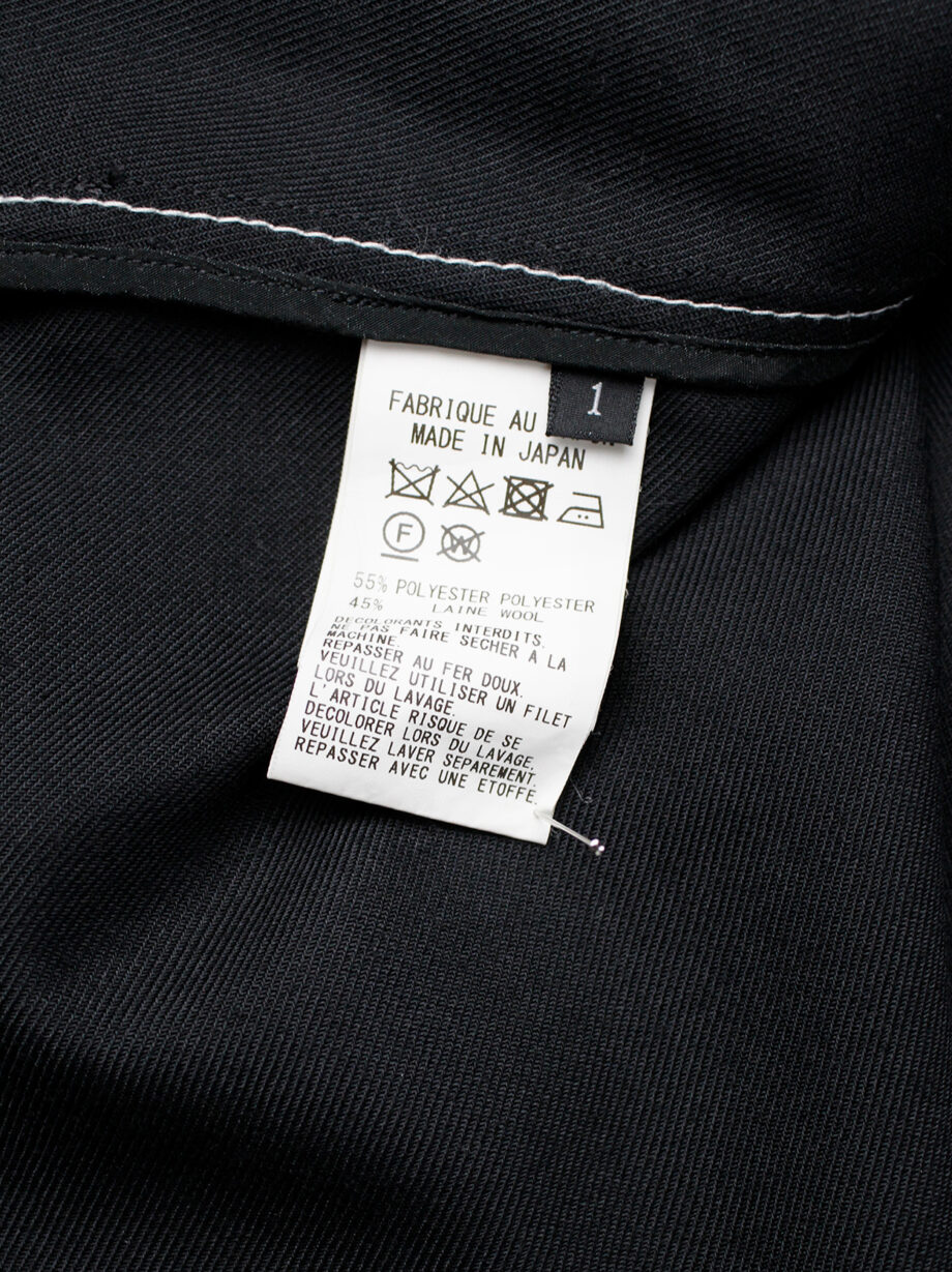 Y’s Yohji Yamamoto black maxi turtleneck dress with white stitching along the sides (18)