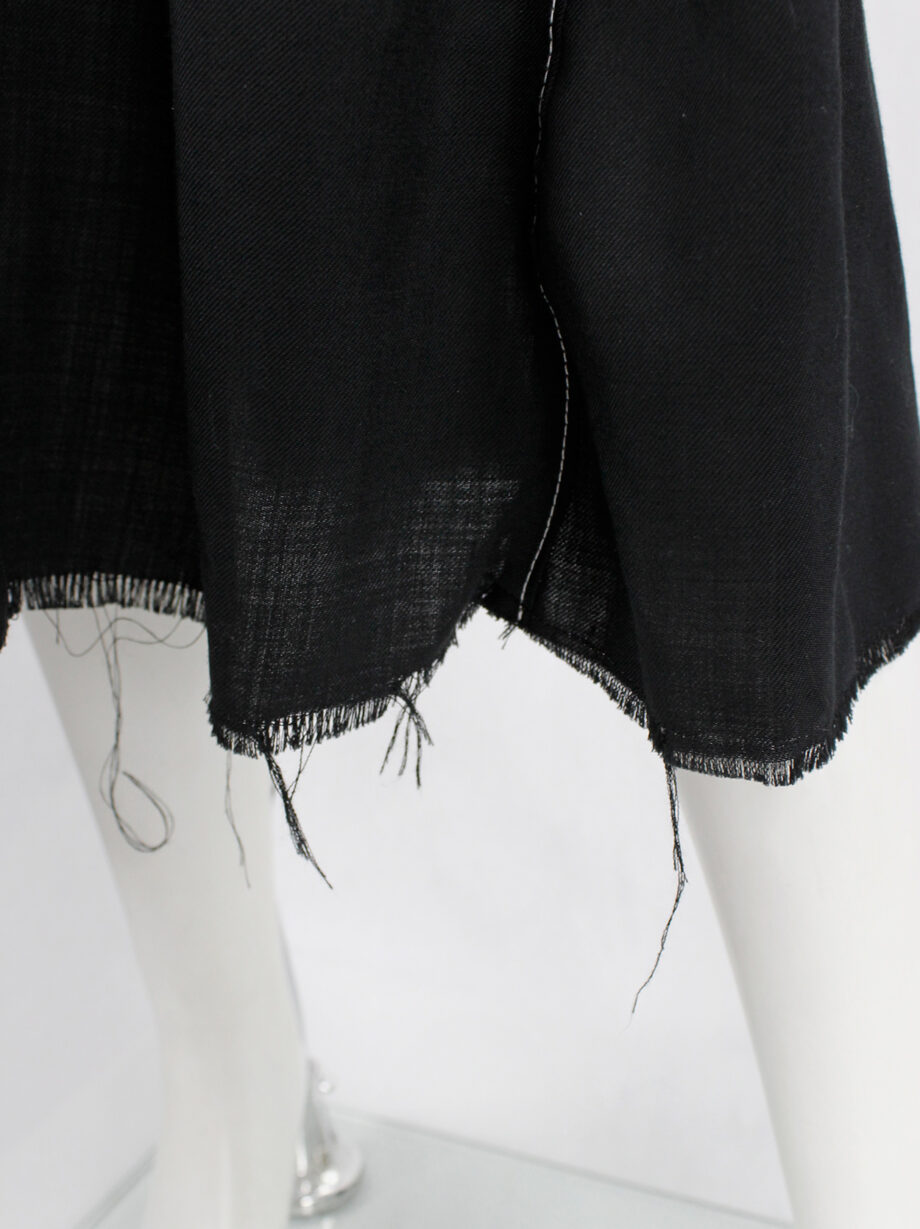 Y’s Yohji Yamamoto black maxi turtleneck dress with white stitching along the sides (3)