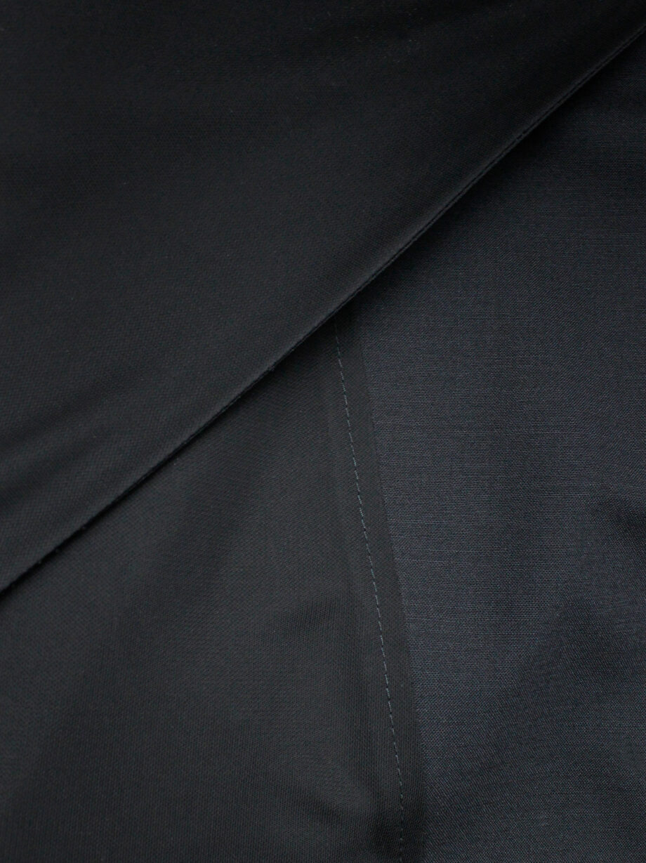 af Vandevorst black biker jacket in two fabrics with draped sash fall 2010 (4)
