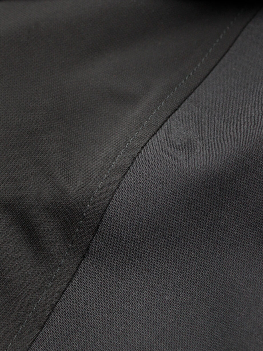 af Vandevorst black biker jacket in two fabrics with draped sash fall 2010 (5)