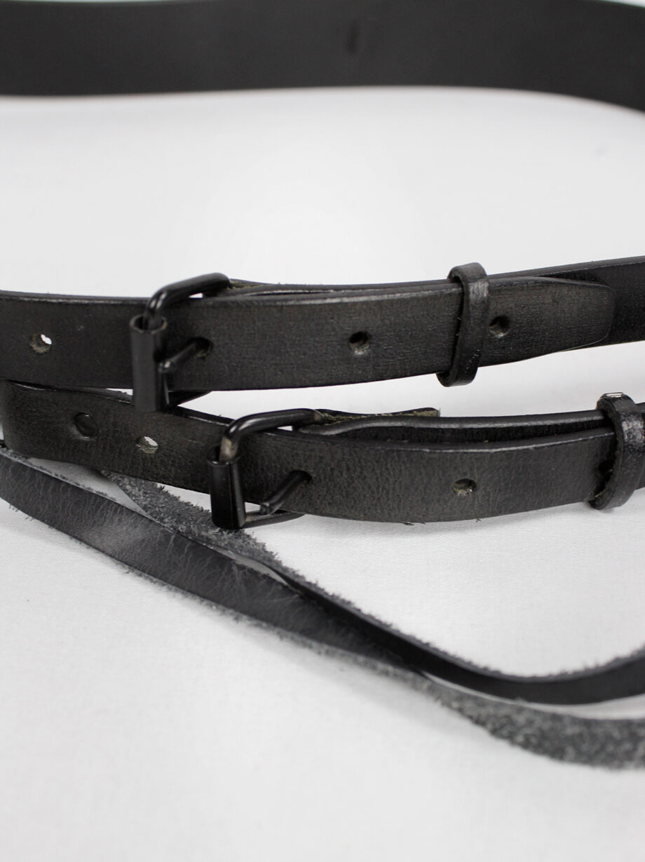 af Vandevorst black double belt with metal rings strap and cross charm spring 2010 (9)
