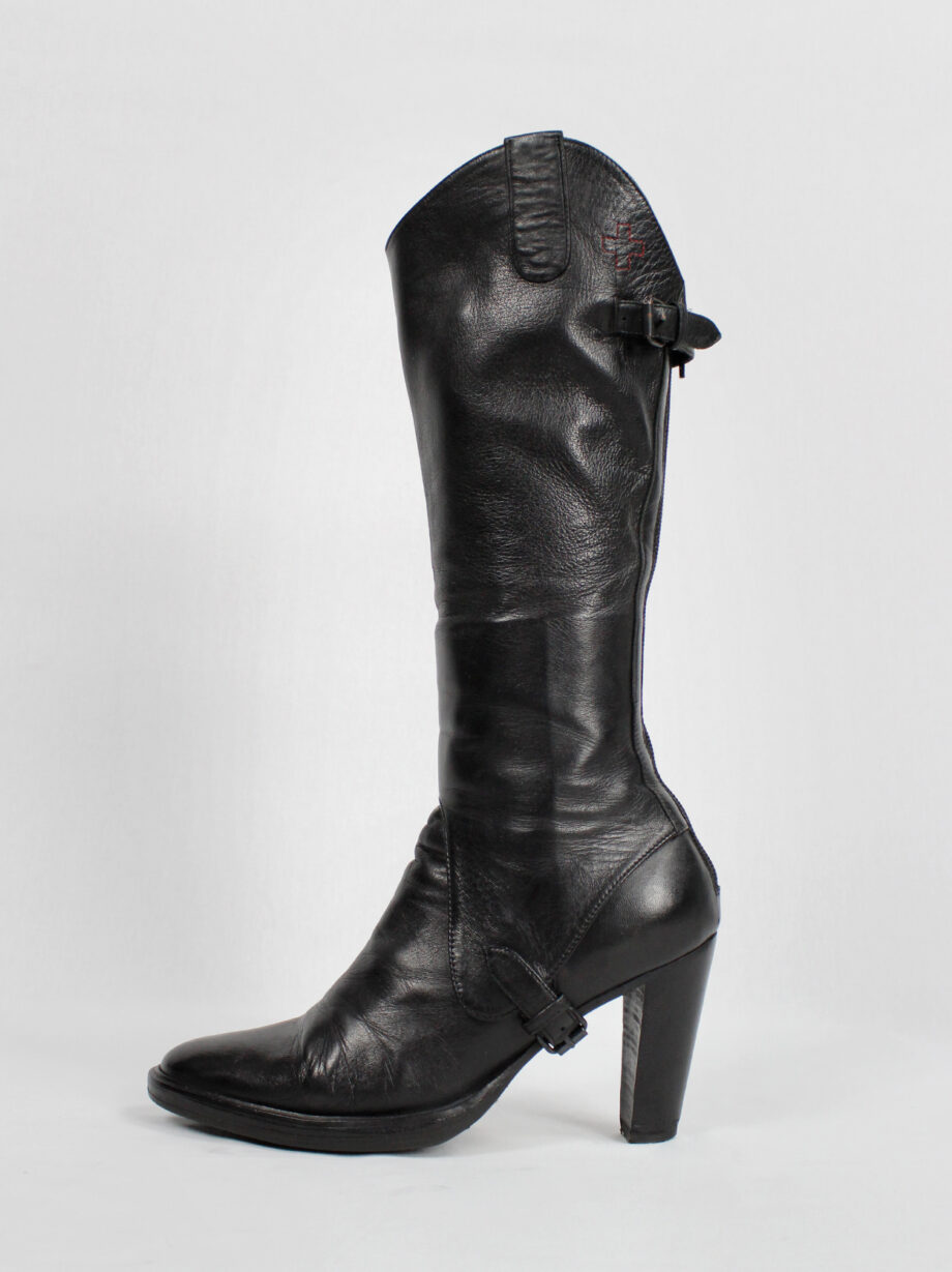af Vandevorst black leather riding boots with chaps spring 2001 (1)