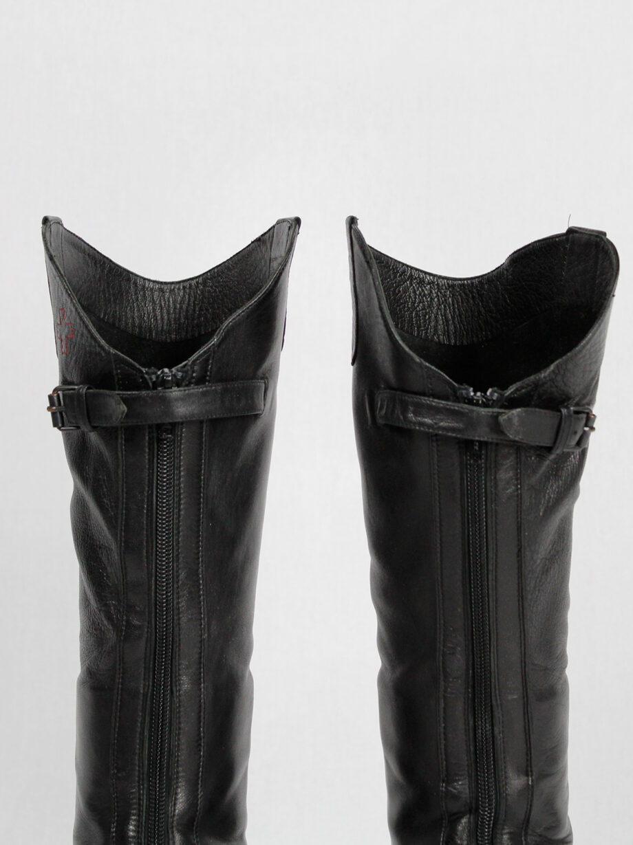 af Vandevorst black leather riding boots with chaps spring 2001 (17)